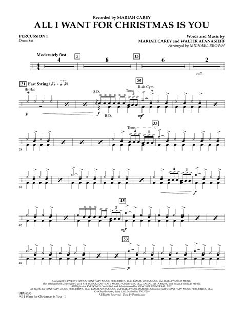All I Want For Christmas Is You (arr. Larry Moore) - Percussion 1